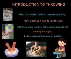 Introduction to Throwing - 1pm Saturday 2nd August 2025